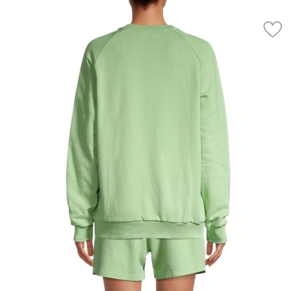 New ELEVEN PARIS Make Fashion 100% Cotton Pullover Green Sweatshirt NWT Sz Small - Picture 4 of 10